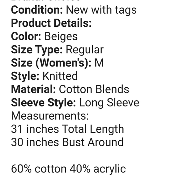 NWT CHOIES CABLEKNIT SWEATER WITH CHIFFON RUFFLED TRIM HEM - Picture 3 of 4